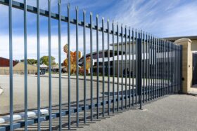 Image of a commercial security fence at a school
