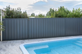 Image of Colorbond fencing surrounding a pool